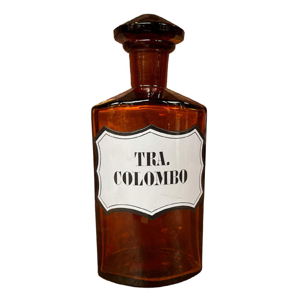 BOTELLA FARMACIA ANTIGUA " TRA. COLOMBO"