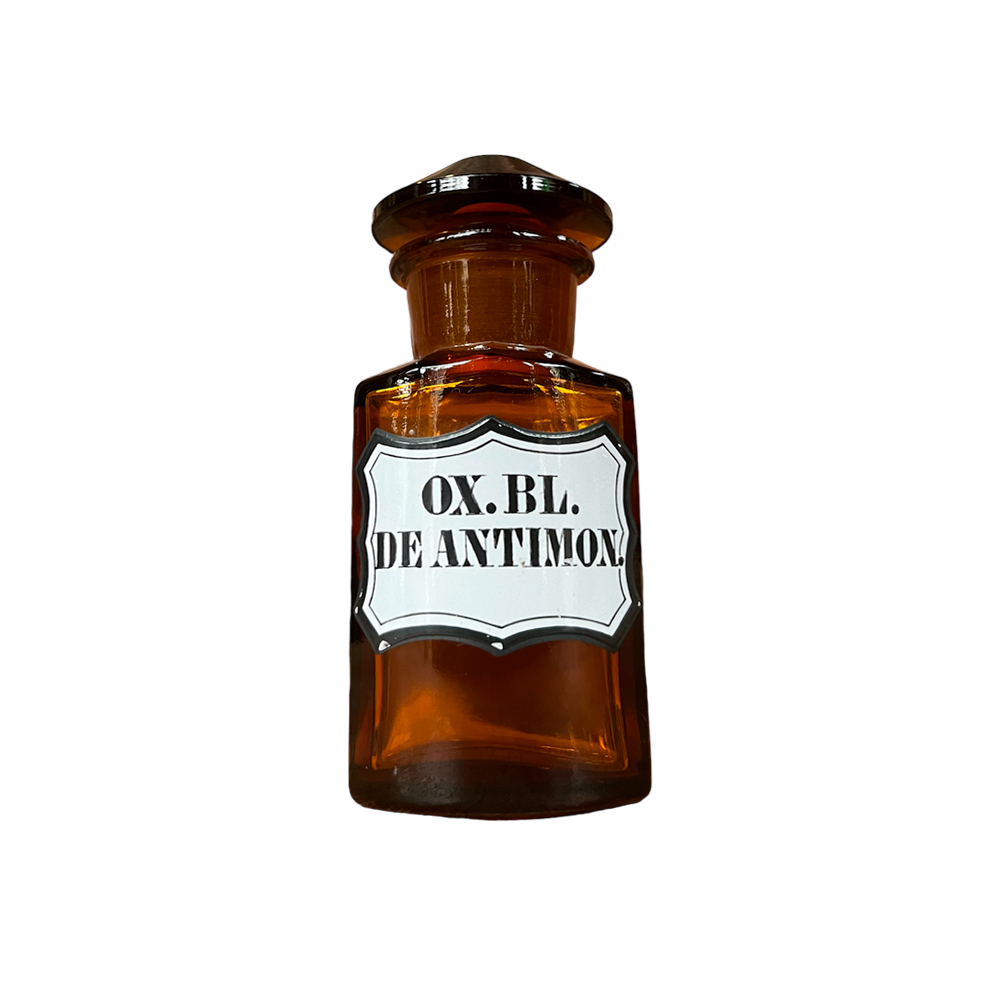 BOTELLA ANTIGUA FARMACIA " OX.BL.DE ANTIMON."