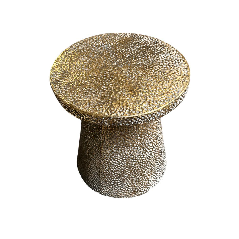 MESA METAL DORADA MARTILLADA