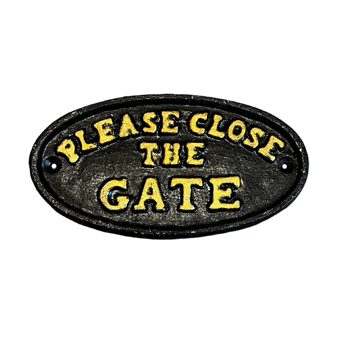 Placa "Please close the gate"