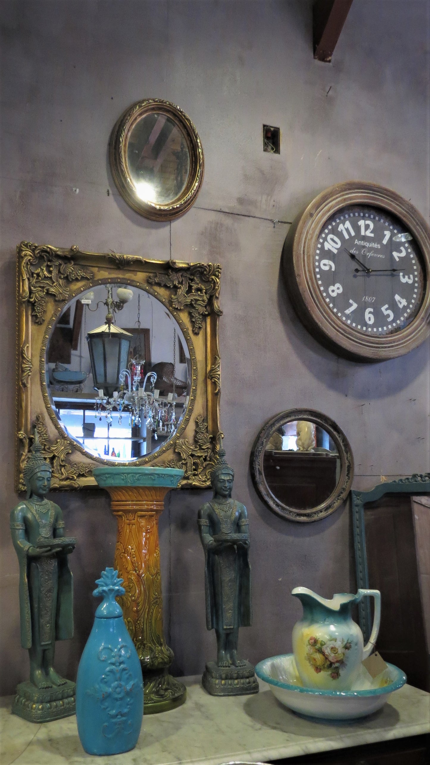 Espejo redondo oxidado