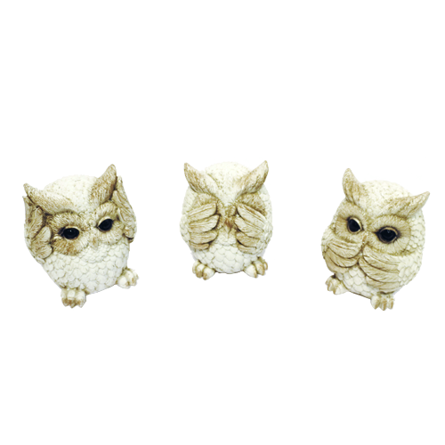 Set de 3 buhos sabios