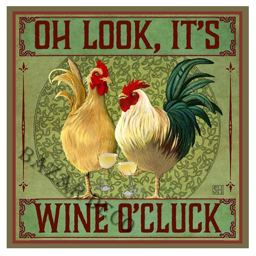 Afiche Wine o´cluck