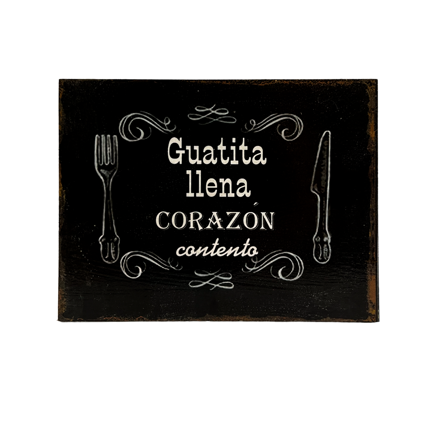 Afiche "Guatita llena, corazón contento" chico