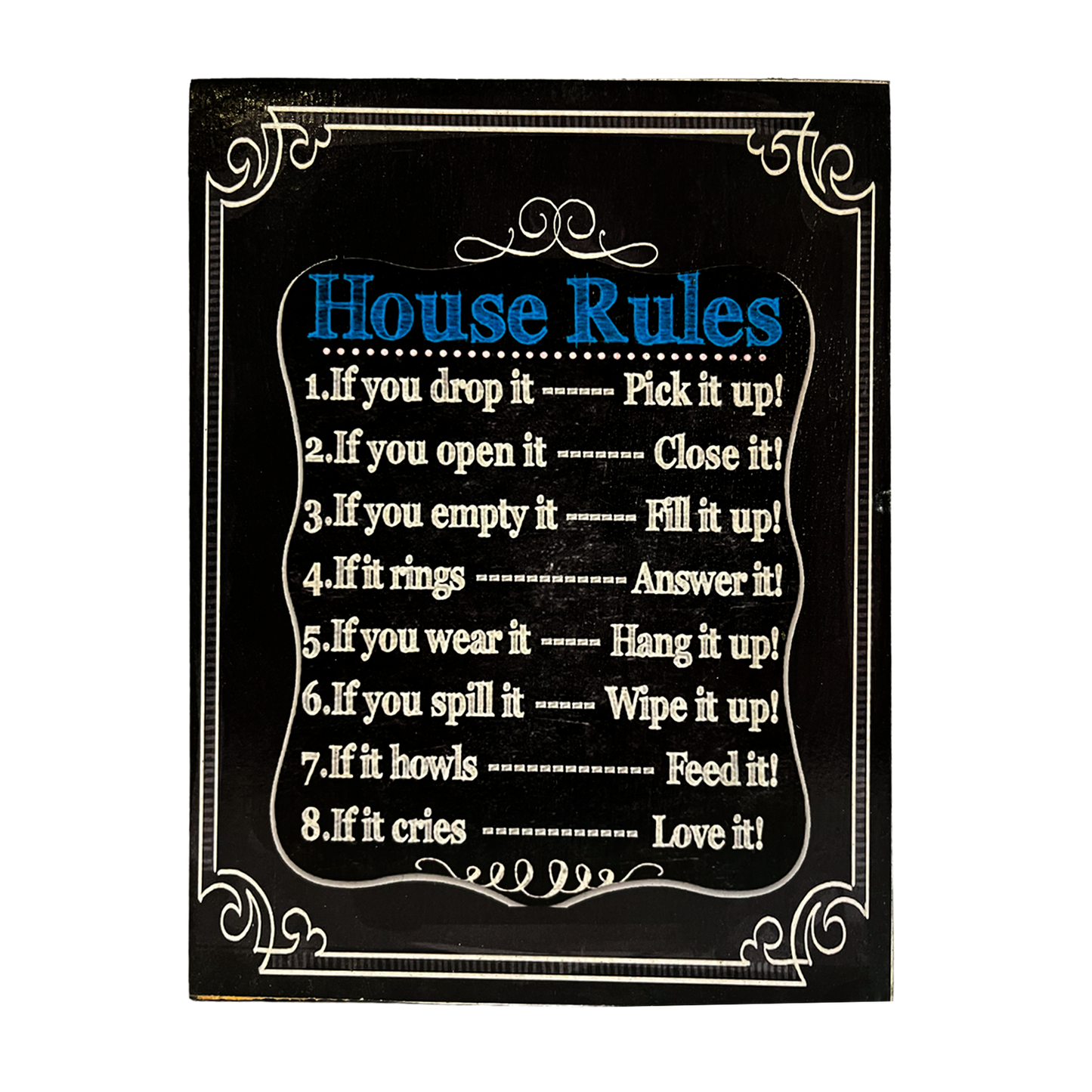 Afiche "House rules"