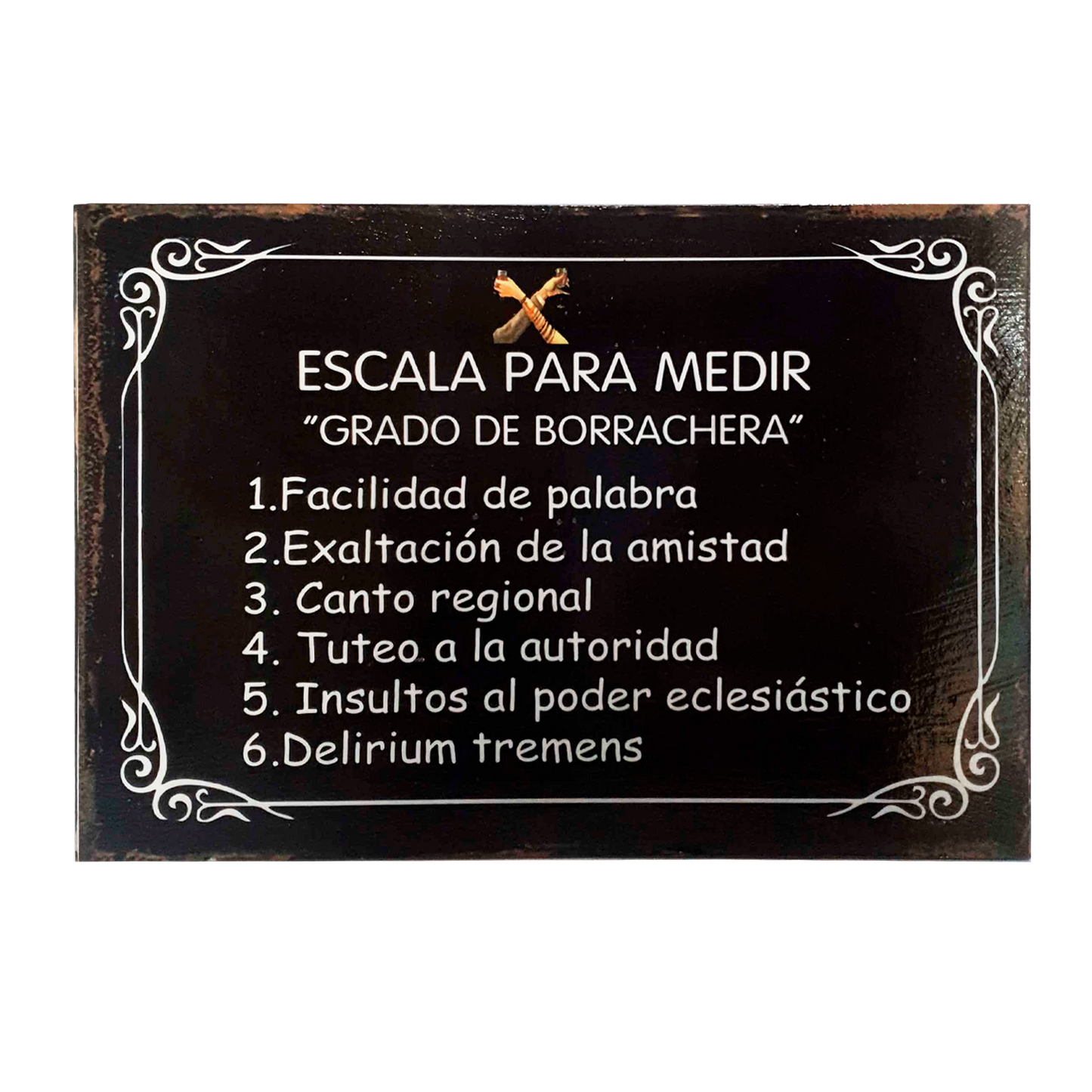 Afiche "Escala para medir grado de borrachera..."