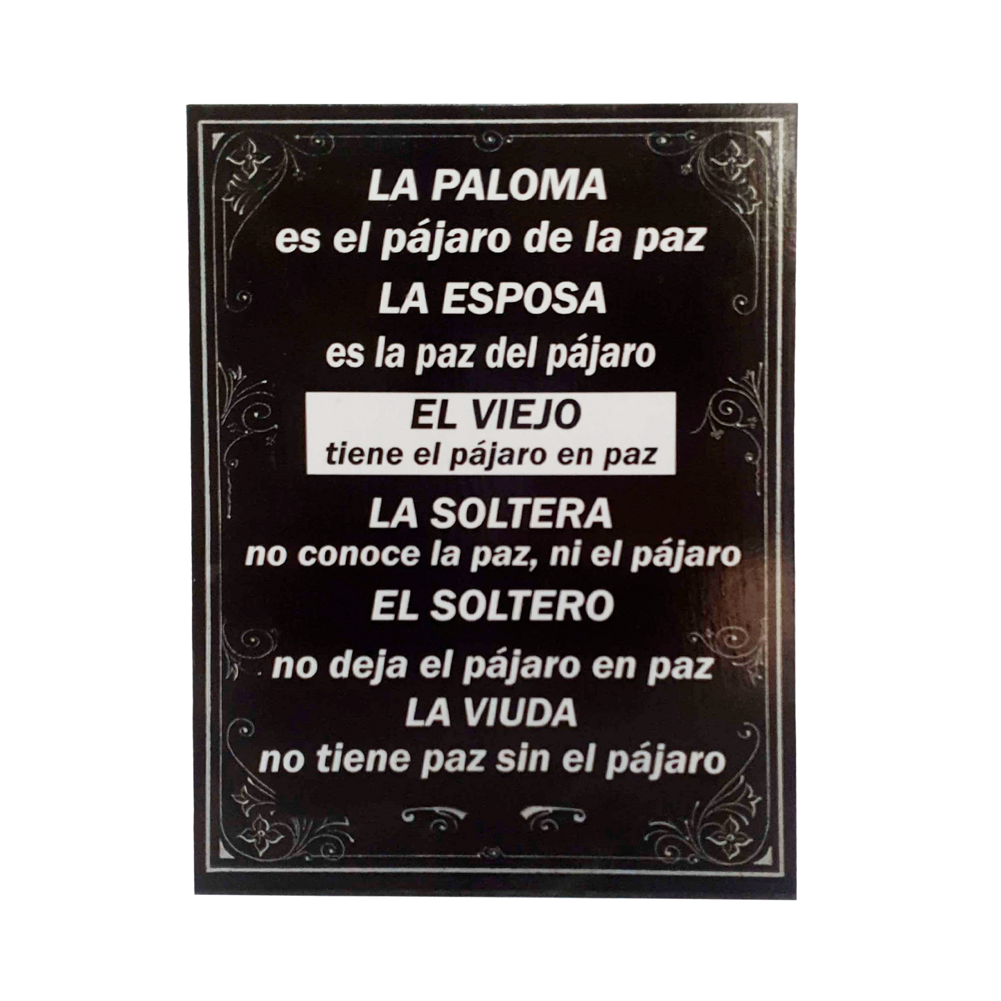 Afiche "La paloma es el pájaro de la flor..."