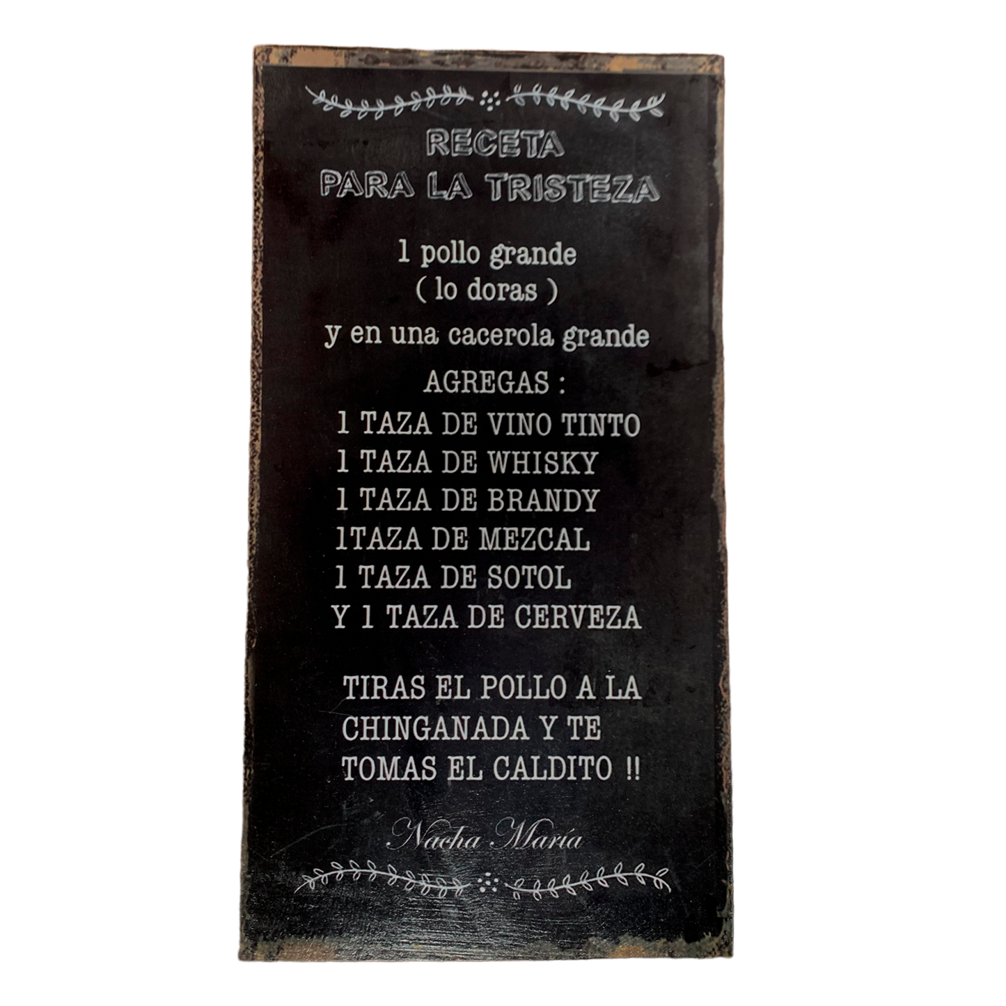 Afiche "Receta para la tristeza"