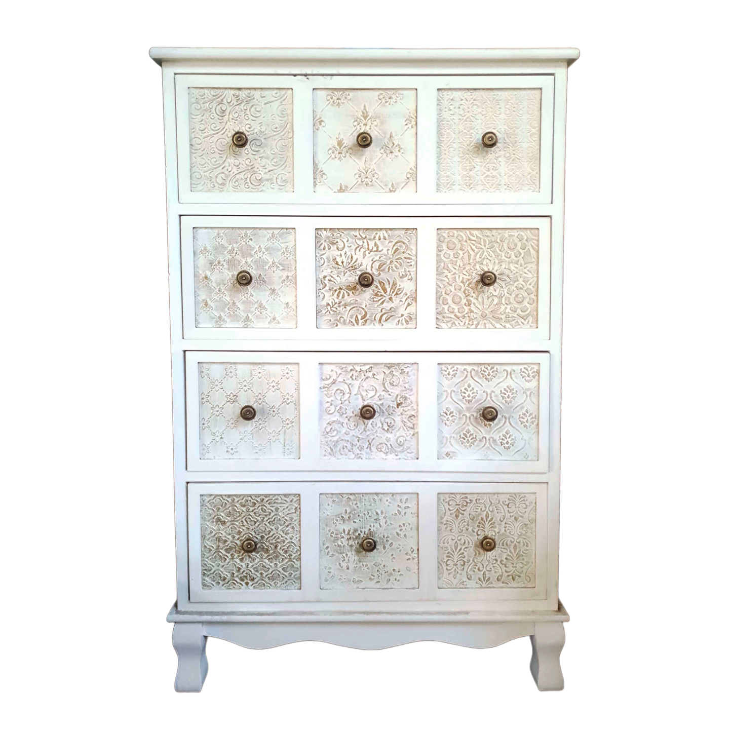 Cajonera blanca con dorado 4c