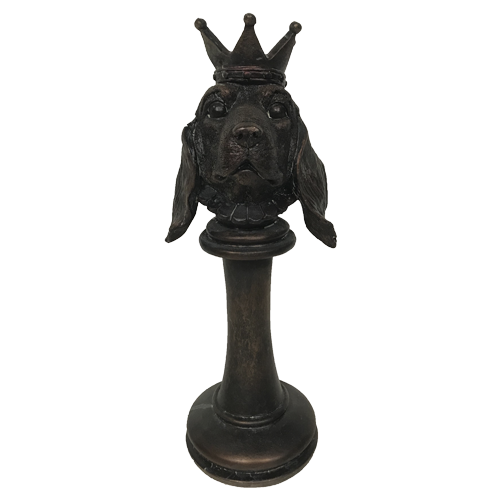 Cabeza perro pedestal