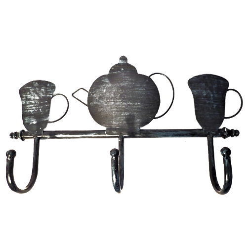 Percha cocina 3 ganchos negro