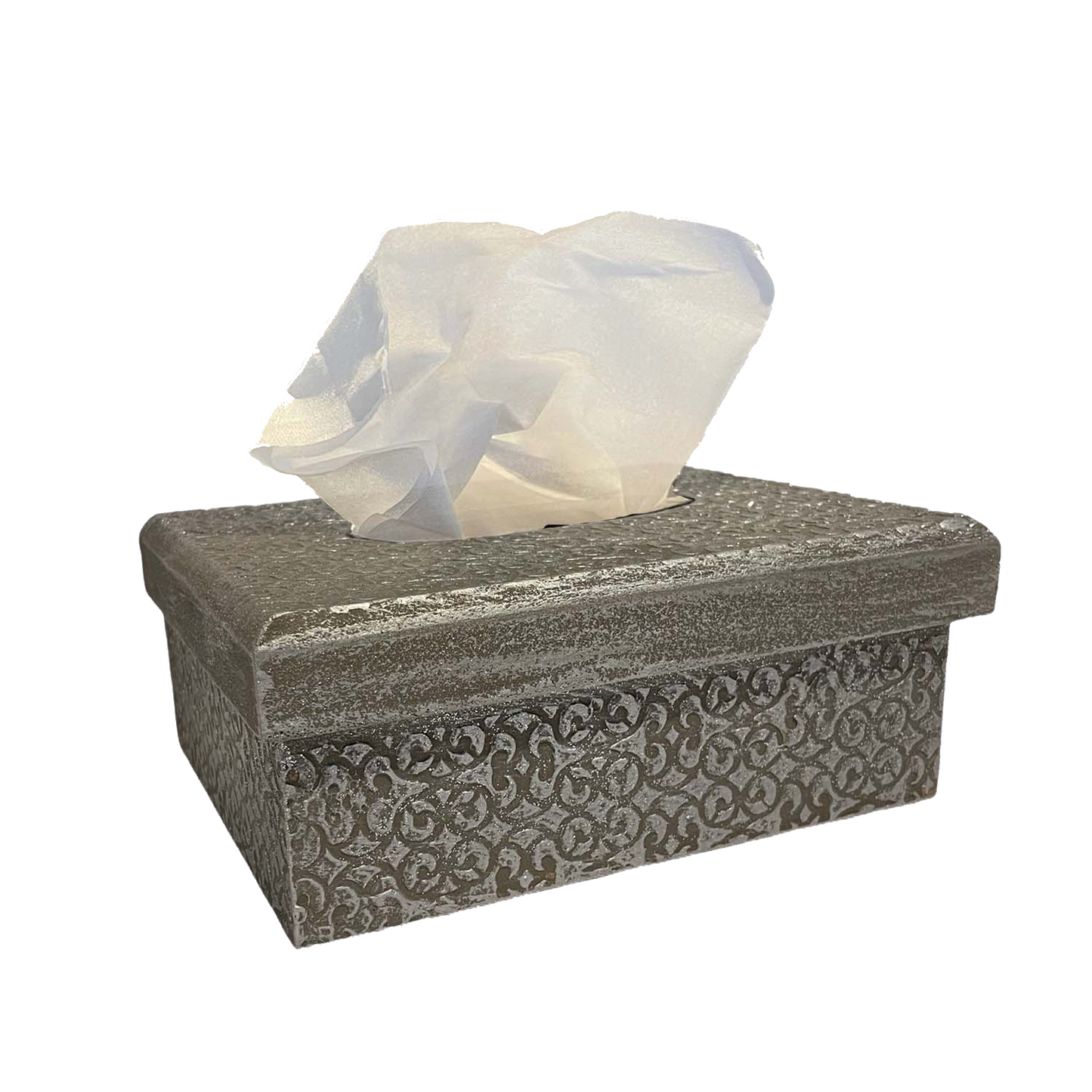 CAJA PORTA PAÑUELOS GRIS PLATA