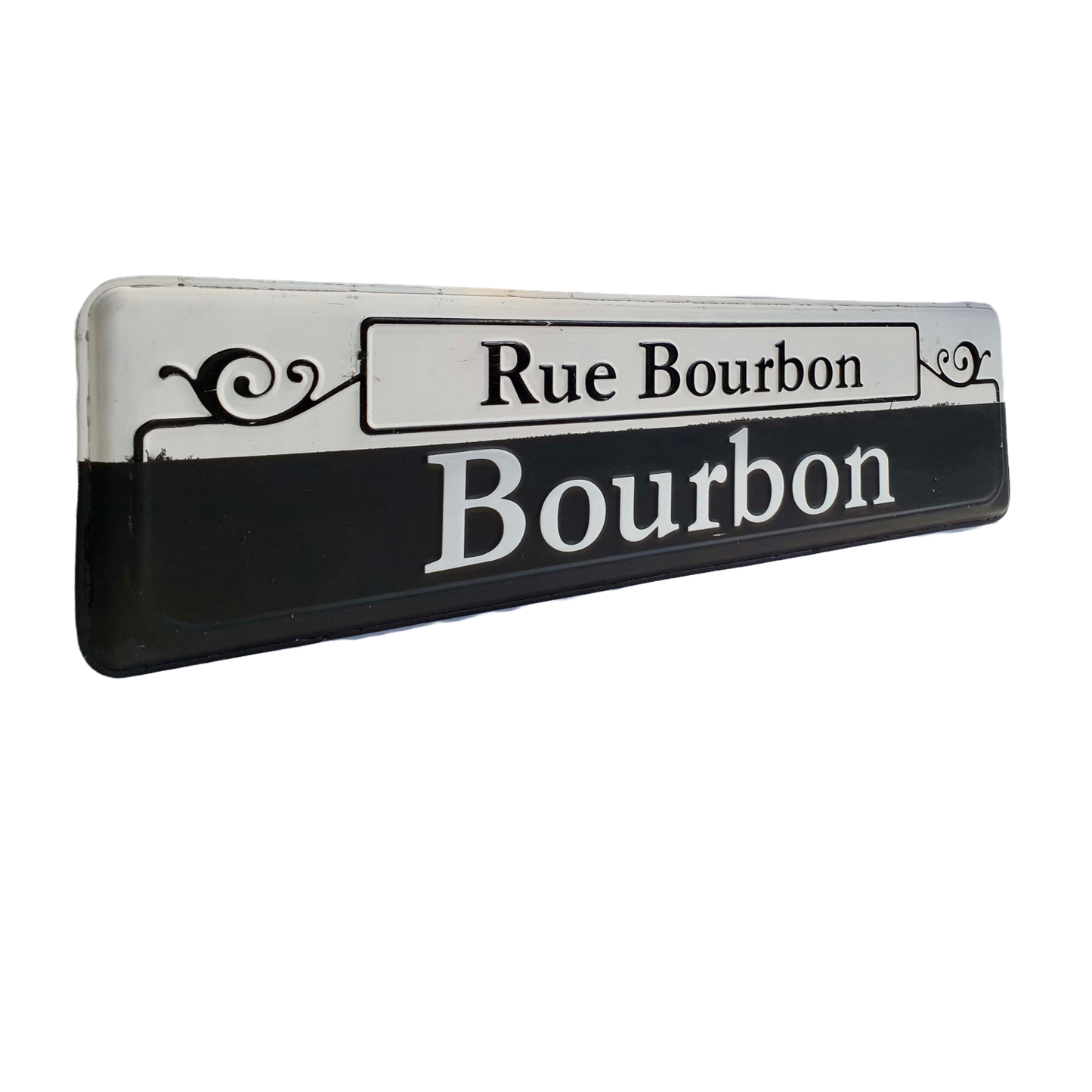 Placa metal rue bourbon