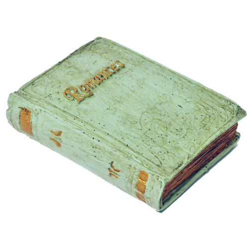 Libro de resina pisapapel color verde agua