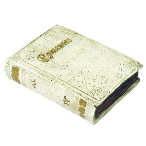 Libro de resina pisapapel color blanco viejo