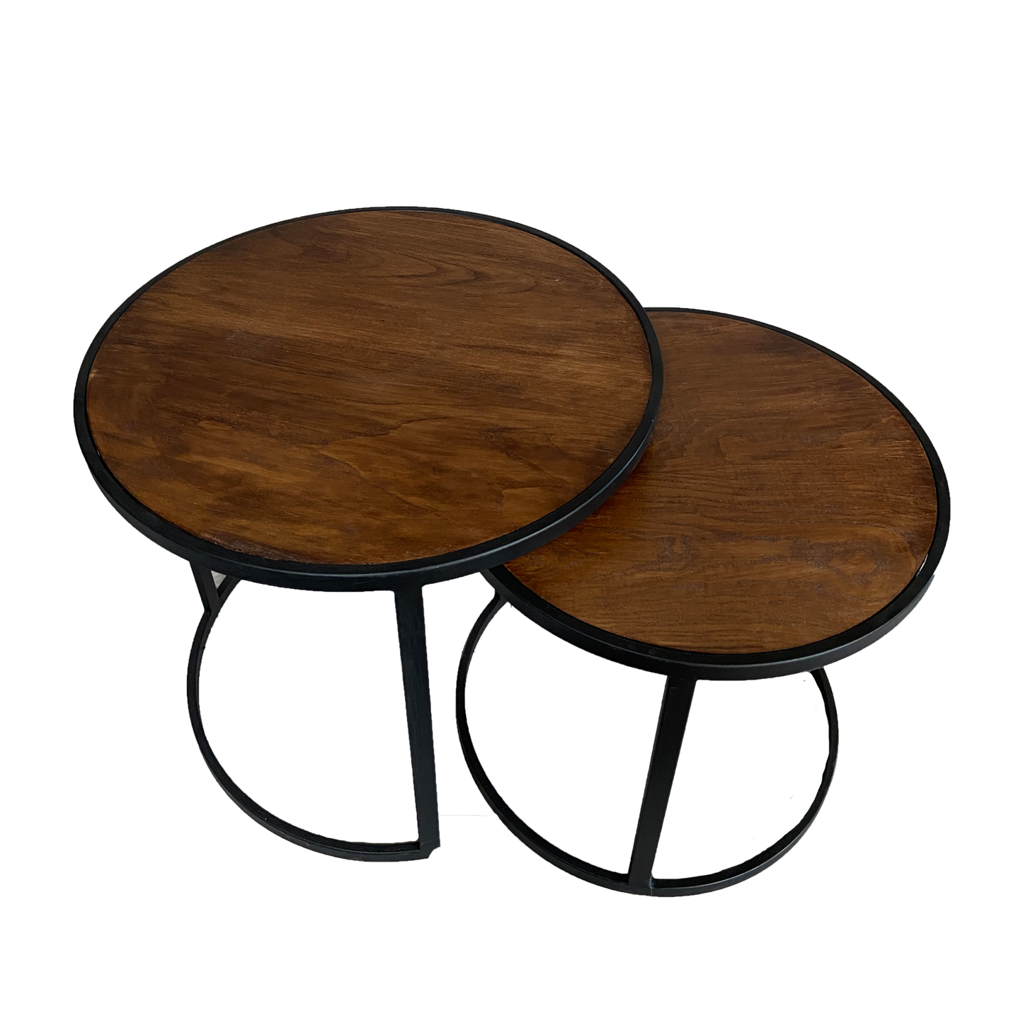 Set mesas madera y fierro