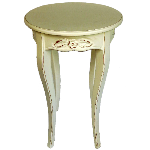 Mesa estilo frances redonda tallada