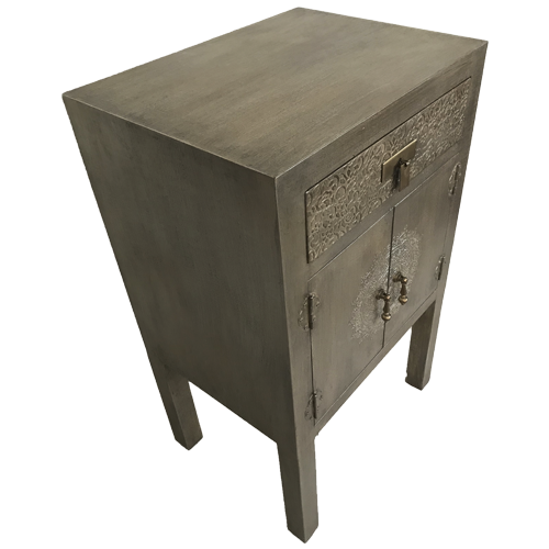 Velador 1 cajón 2 puertas mándala