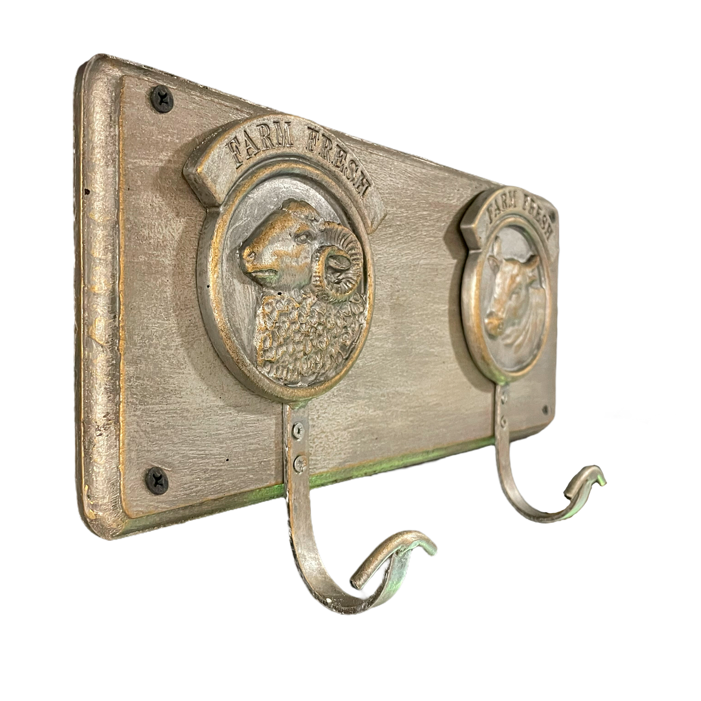 PERCHA VACA Y CABRA 2 GANCHOS