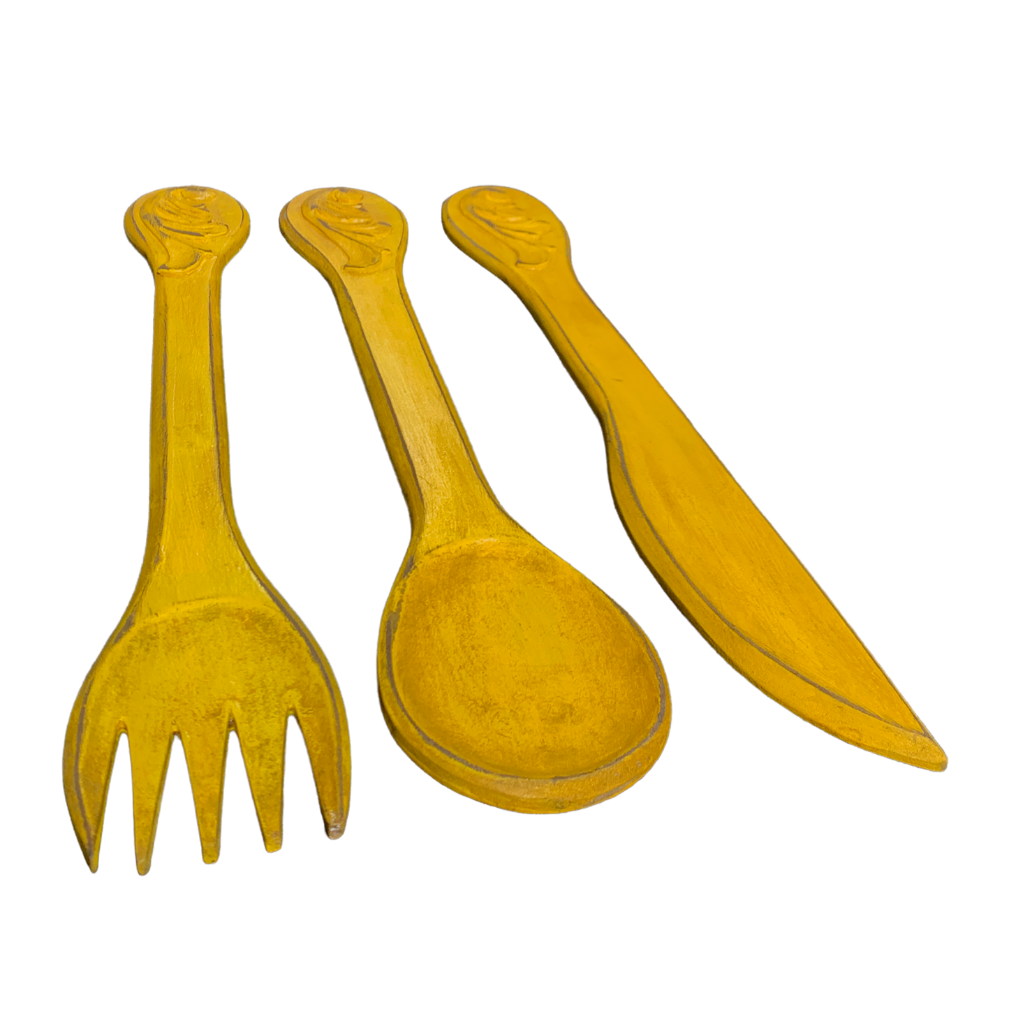 Set cubiertos amarillo