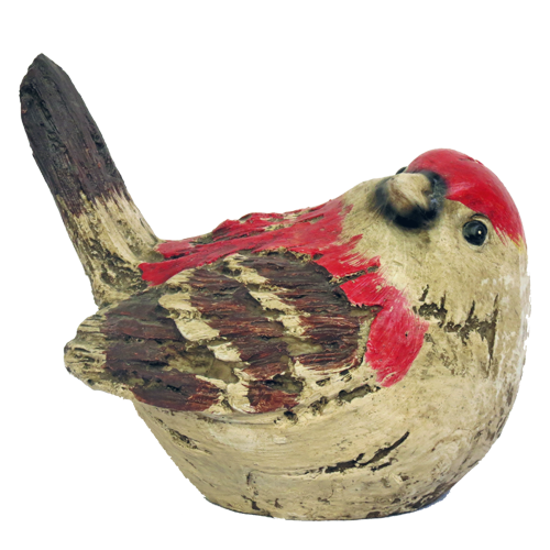 Pájaro gordo rojo grande