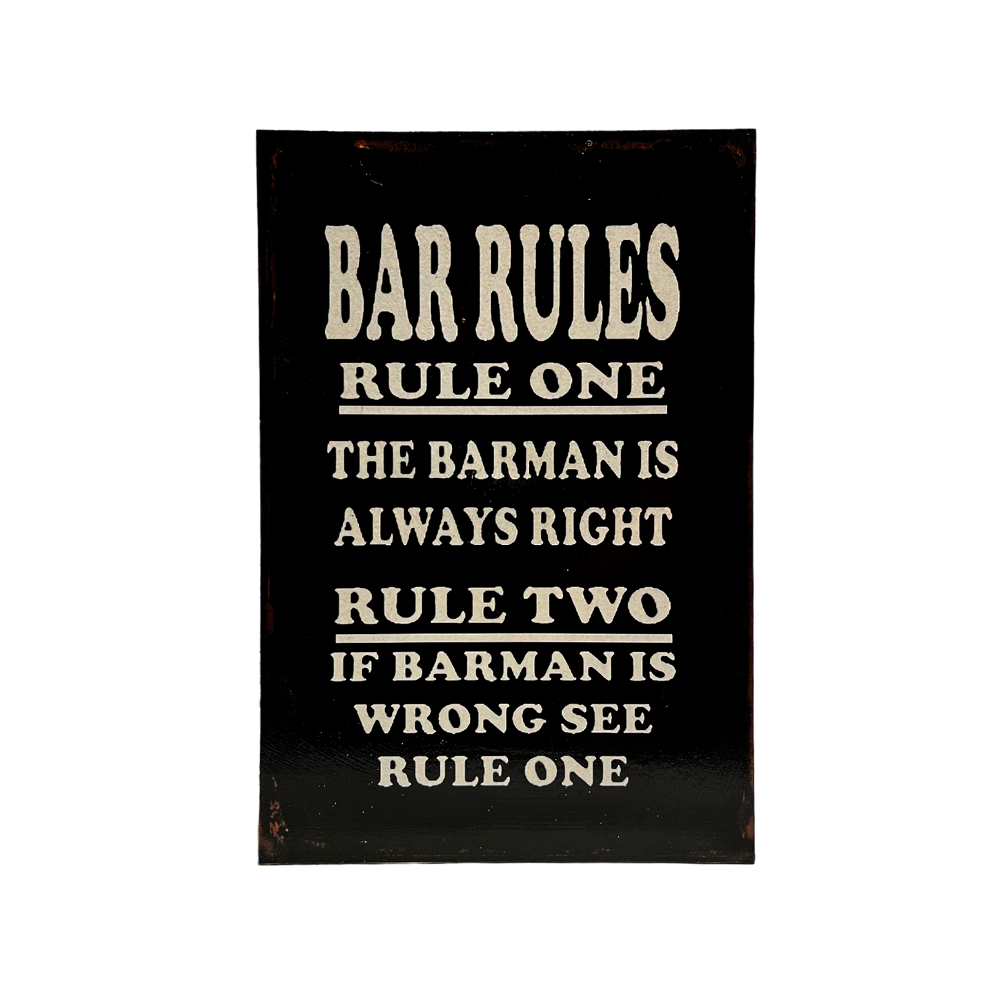 Afiche "Bar rules"
