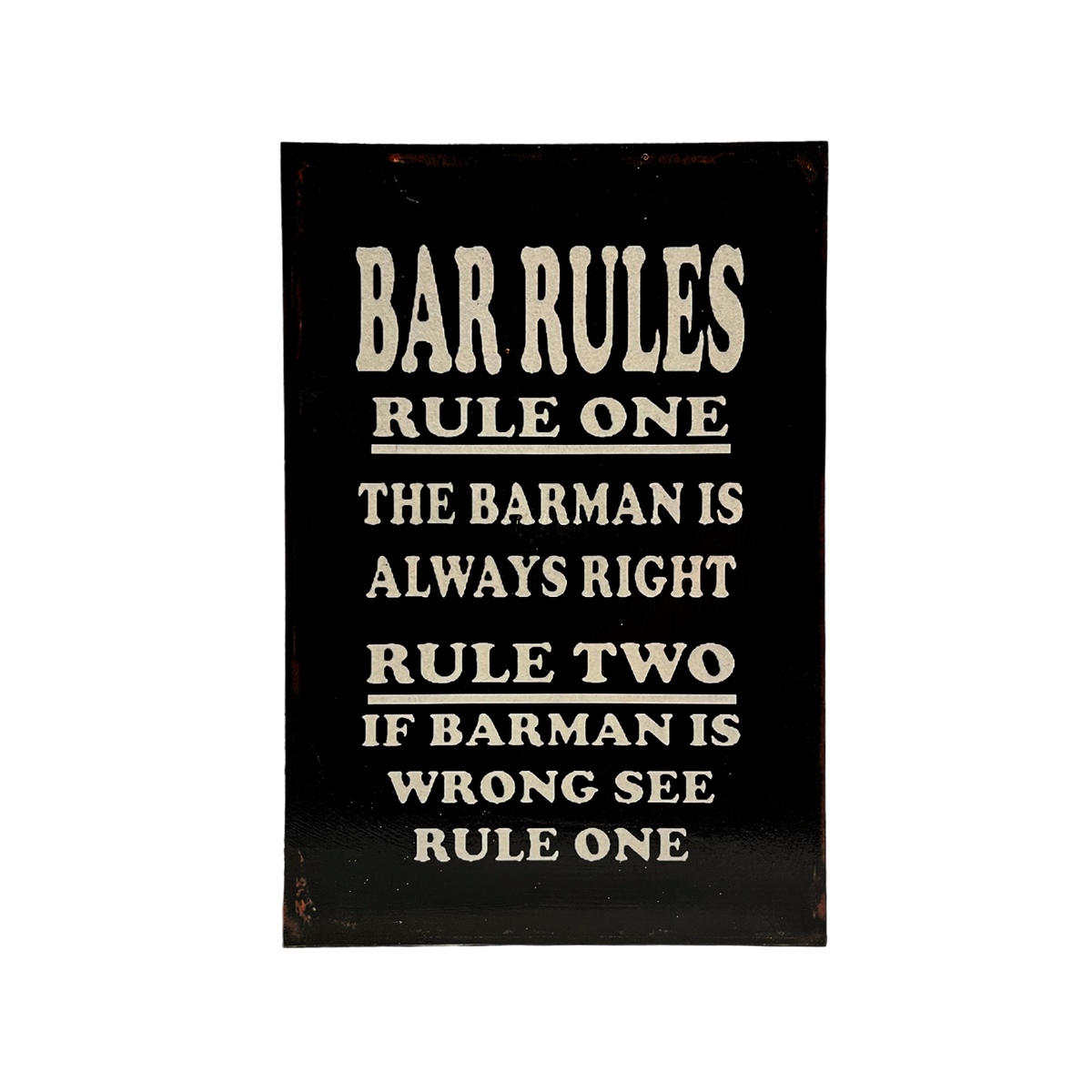 Afiche "Bar rules"