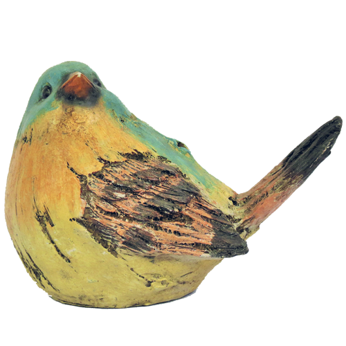 Pájaro gordo color turquesa grande