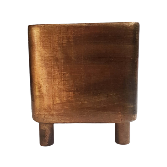 Porta macetero cubo color cobre