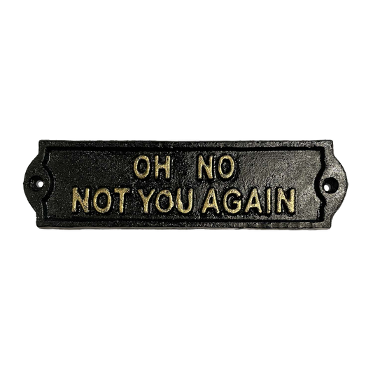 PLACA "OH NO NOT YOU AGAIN"