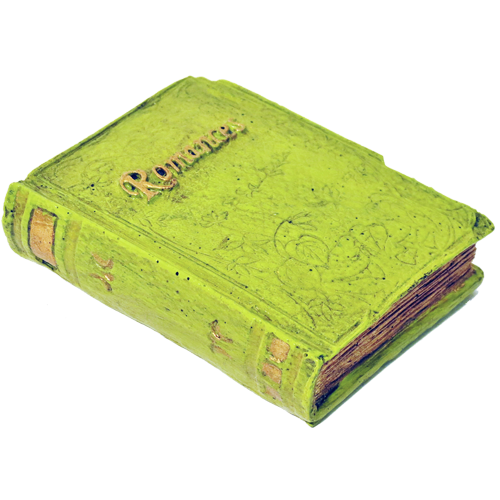 Libro de resina pisapapel color verde limon
