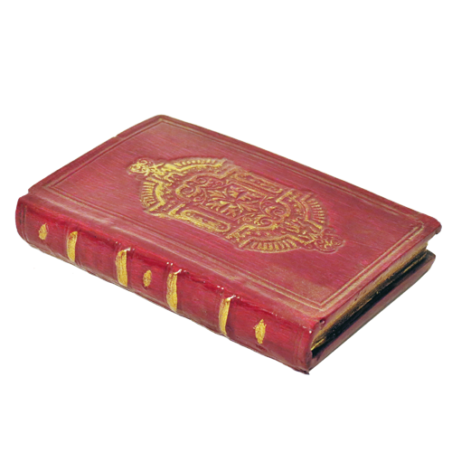 libro de resina pisapapel color rojo y oro