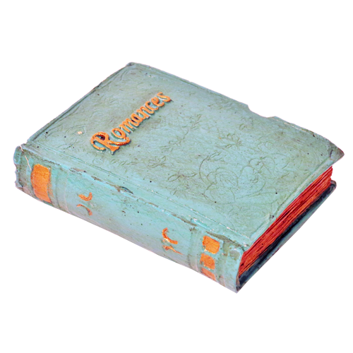 Libro de resina pisapapel color turquesa