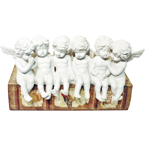 Set 6 angeles sentados blancos